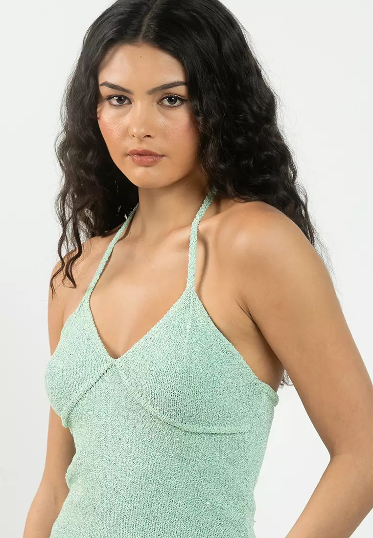 Sparkle Knit Halter Top