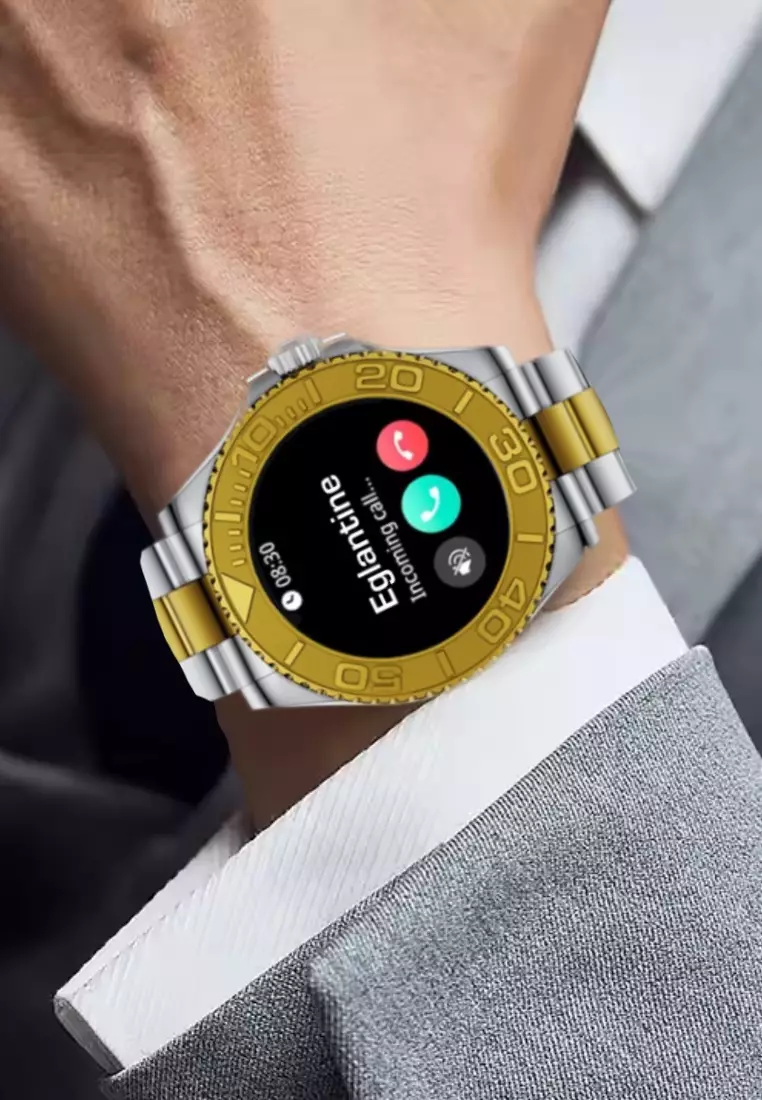 Sport/Luxury Smart Watch, Daily Life Waterproof, Stainless Steel Bracelet + 1 free Silicone Strap