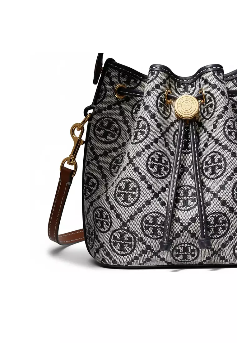 T Monogram 26 Women's Shoulder Bag in Navy Blue Splice Grey 181375