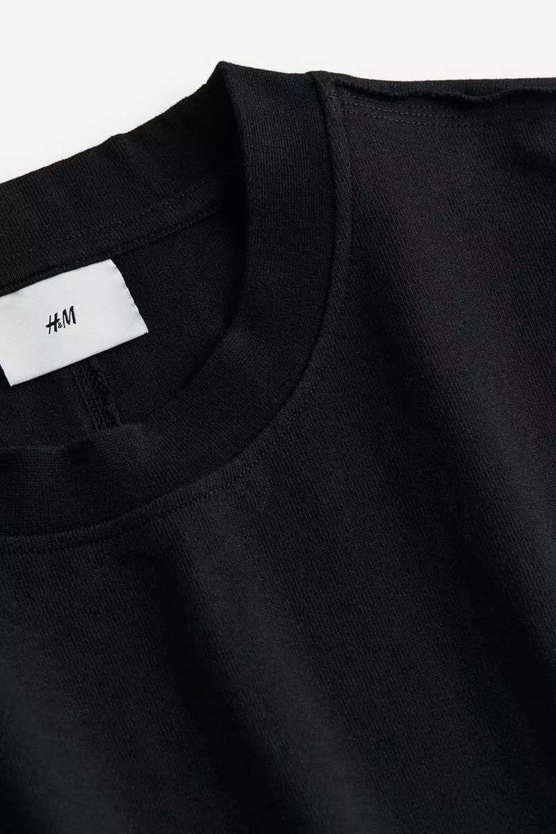 H&m plain on sale black t shirt