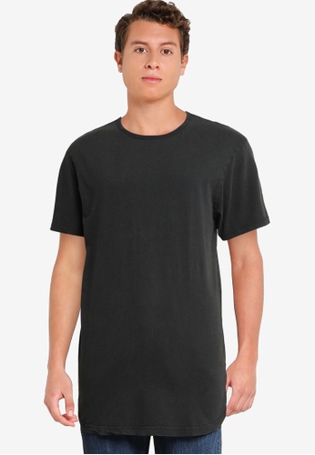 Cotton On black Curved Hem T-Shirt FCB24AA98468A8GS_1