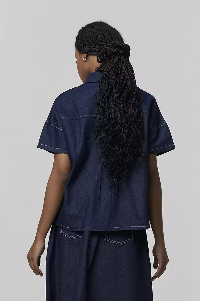 COTTONINK - Atasan Kemeja Wanita Dark Denim Rema #AnniversaryCollection2025