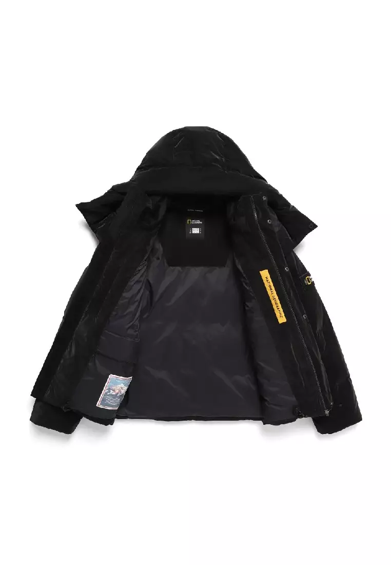 Unisex Glossy Hooded Down Jacket