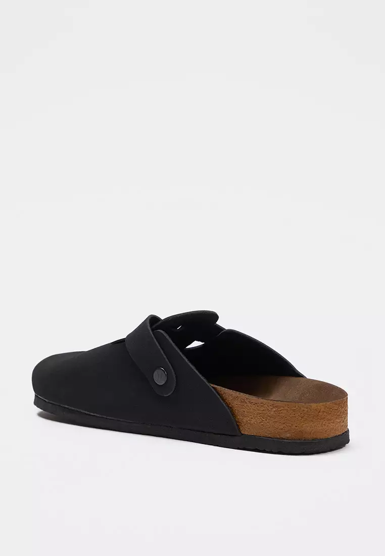 Black Closed Front Flat Women's Sabo Slippers Takss25Te00001