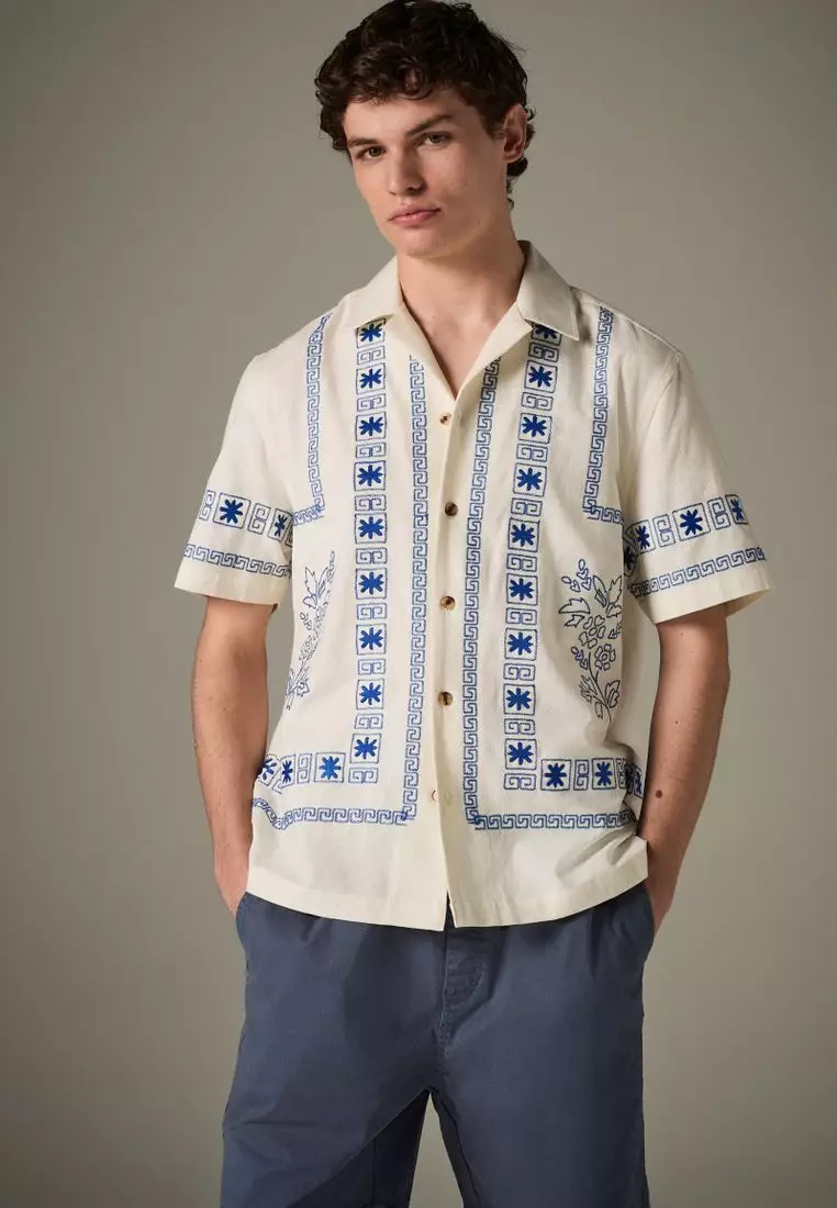 Buy NEXT Embroidered Short Sleeve Shirt 2026 Online | ZALORA