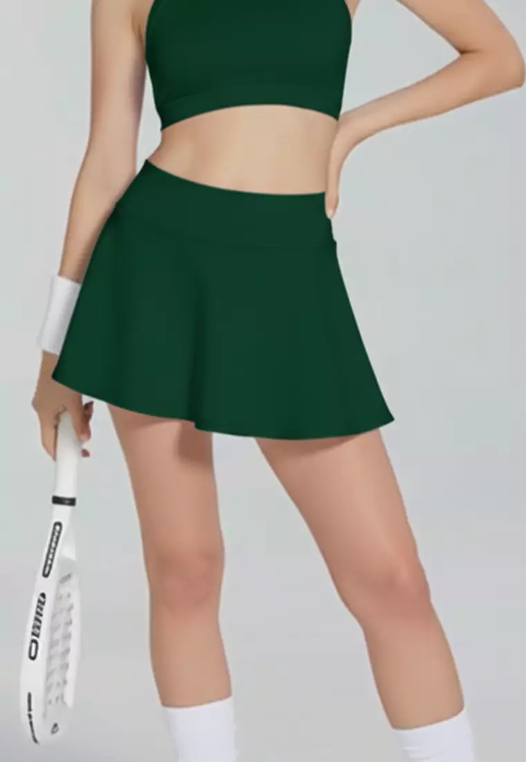 LB128 Rok Padel Tenis Wanita Legging inside Skort ada Kantong TdBolt boston green