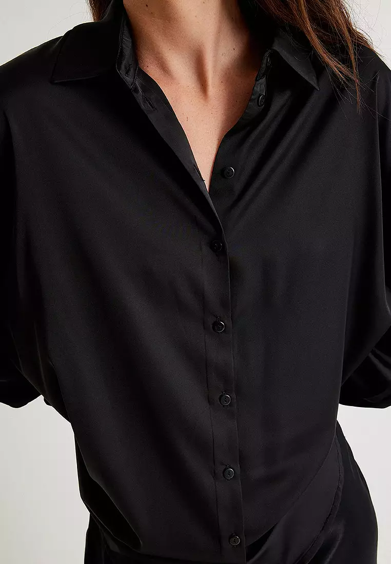 Buy KOTON Satin Blouse Long Sleeve Shirt Collar 2025 Online