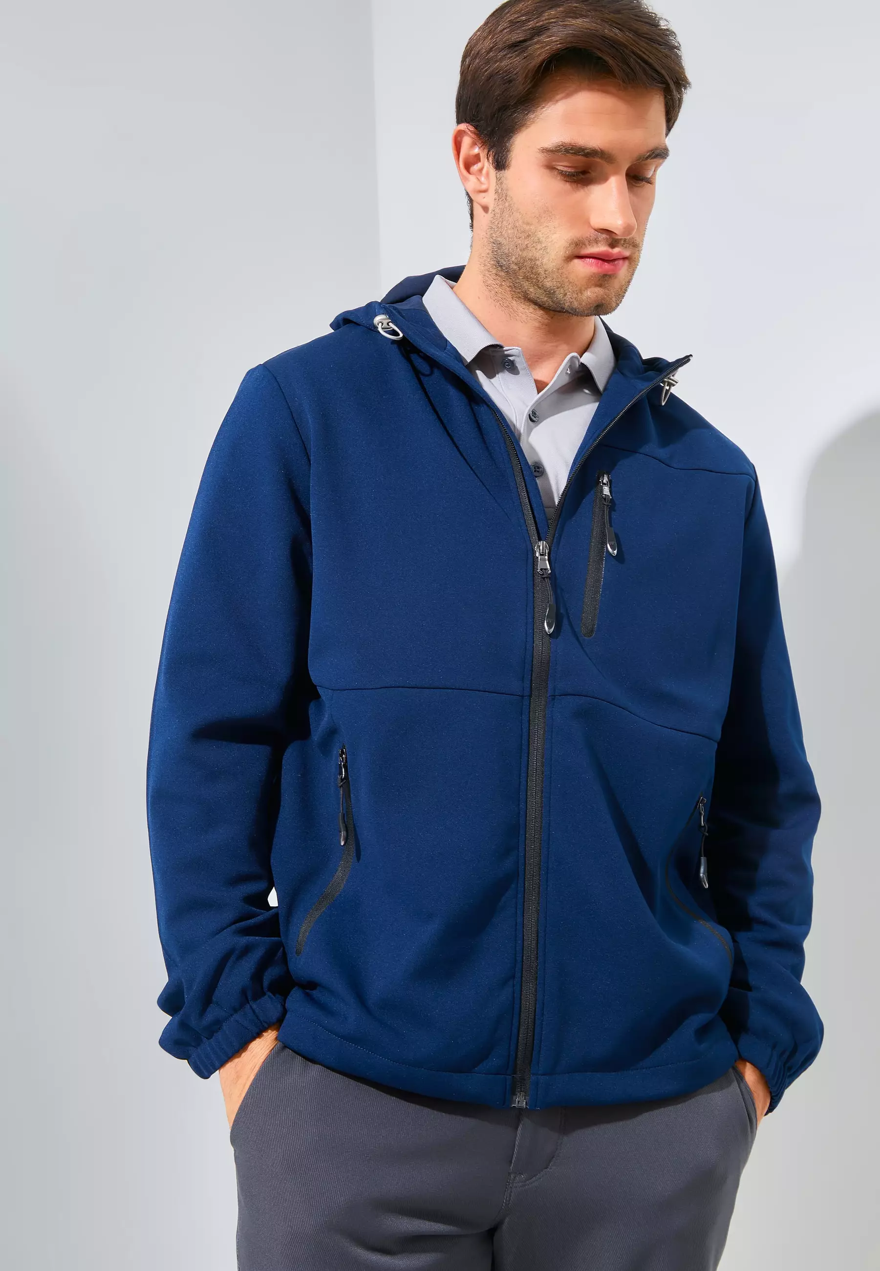 Jack Nicklaus Armour Premium Jacket Pria Regular Fit Classic Navy