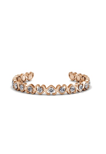 Her Jewellery gold Simply Love Bangle (Rose Gold) - Made with premium grade crystals from Austria HE210AC21EYWSG_1