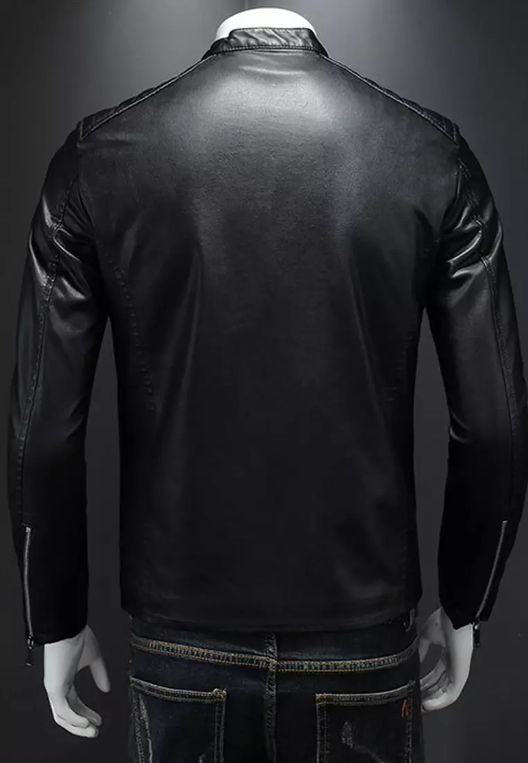 Slim Faux Leather Jacket MJ601