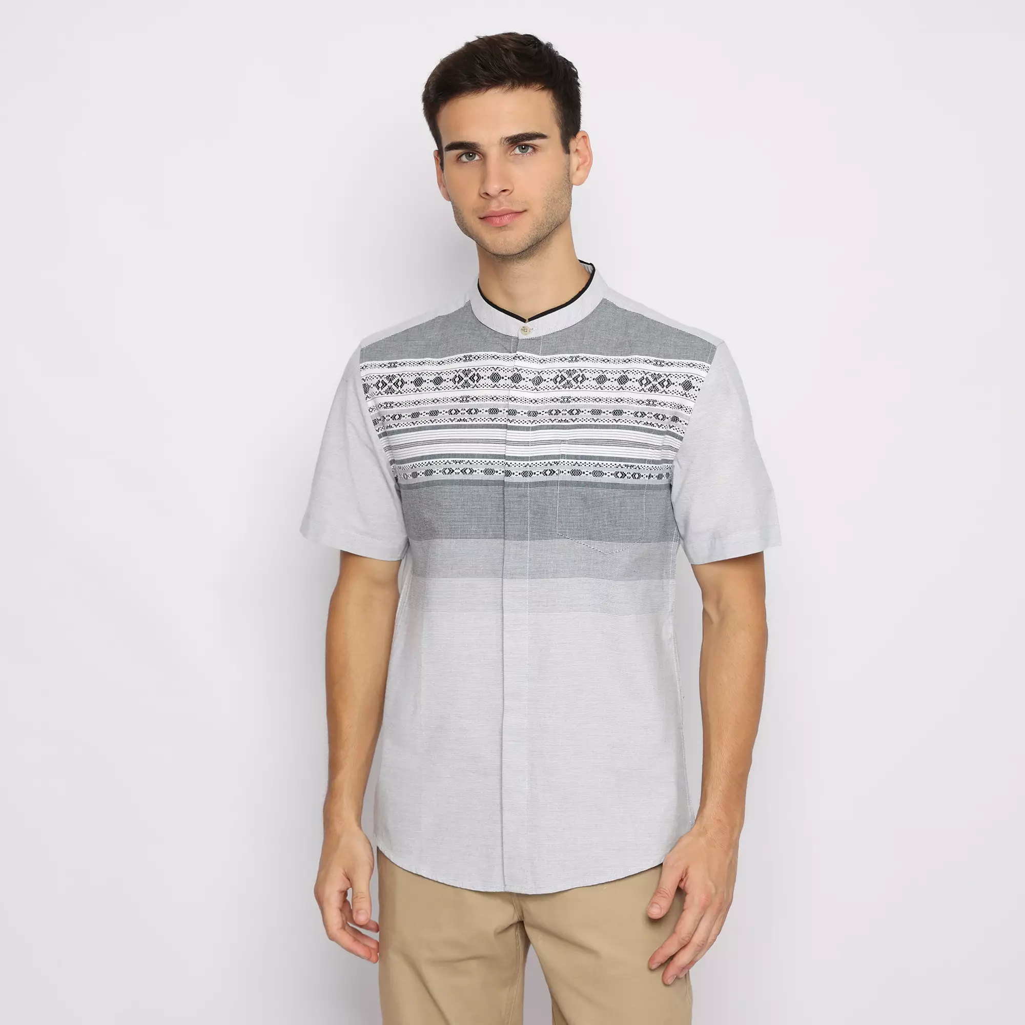 Platini Kemeja Koko Pria Lengan Pendek Katun Biru 931153