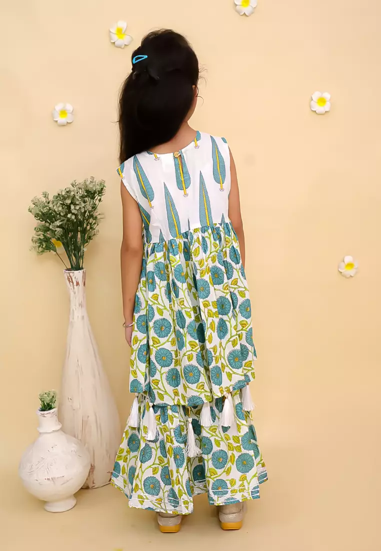 The Mom Store Emeraluxe 女童 Anarkali Kurta Sharara 套装 - 多色