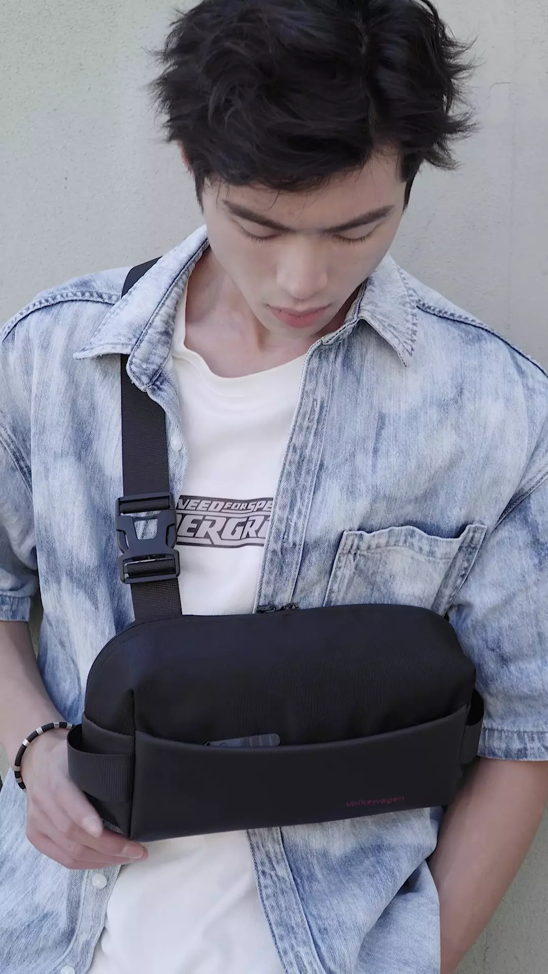 Men's Shoulder Bag / Sling Bag / Crossbody Bag - Black