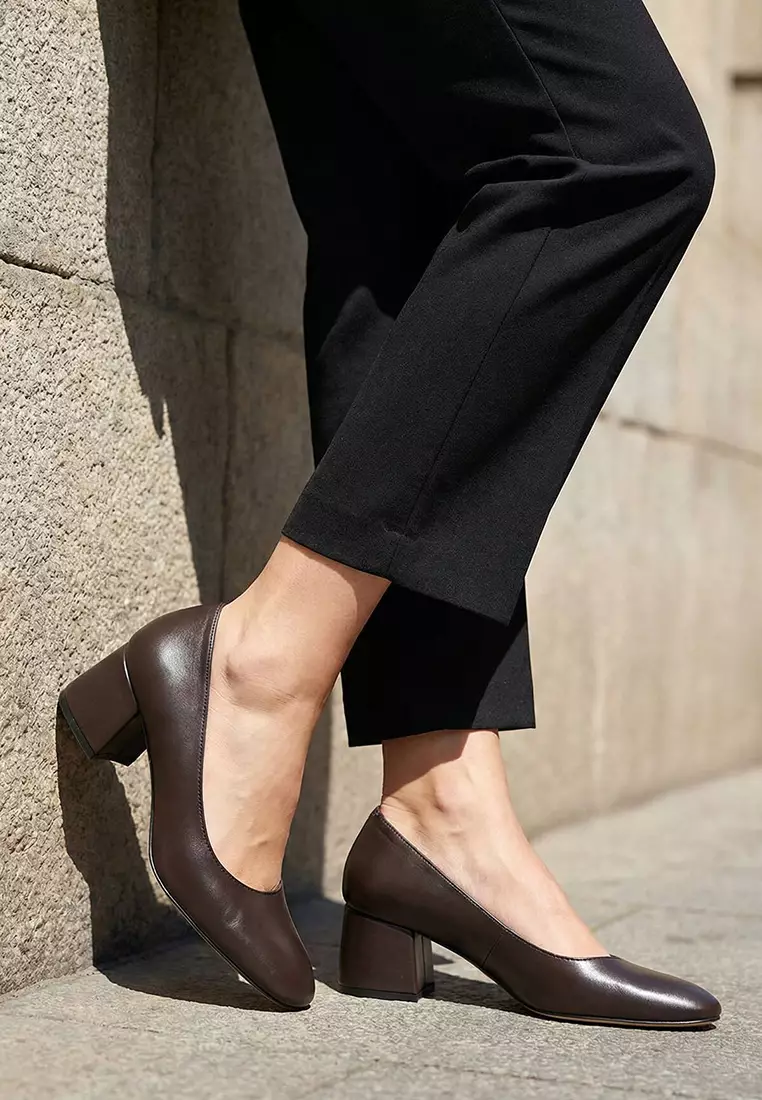 Brown Women's Classic Heeled Shoes 20808