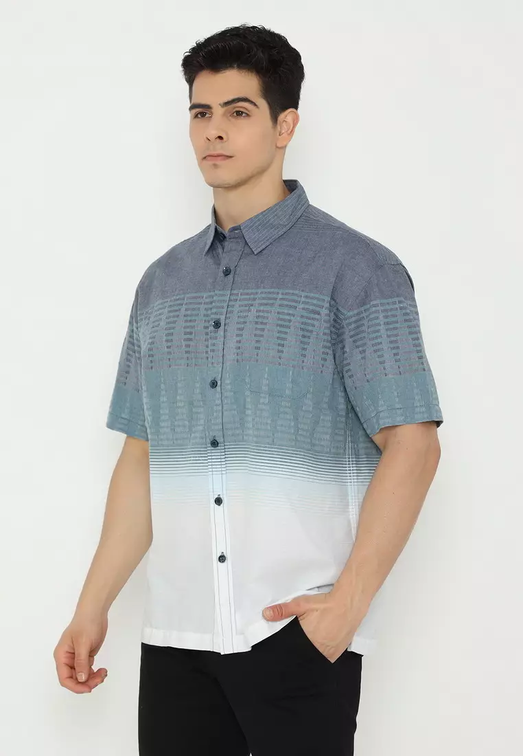 POLICE Kemeja Border Printing Regular Fit Pria