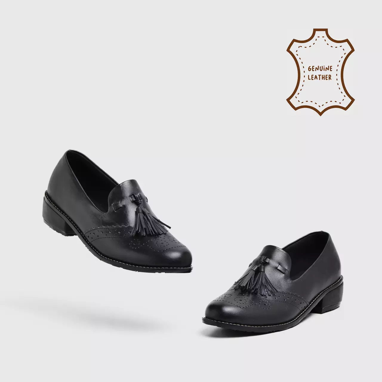 London Mini Heels Genuine Leather Black