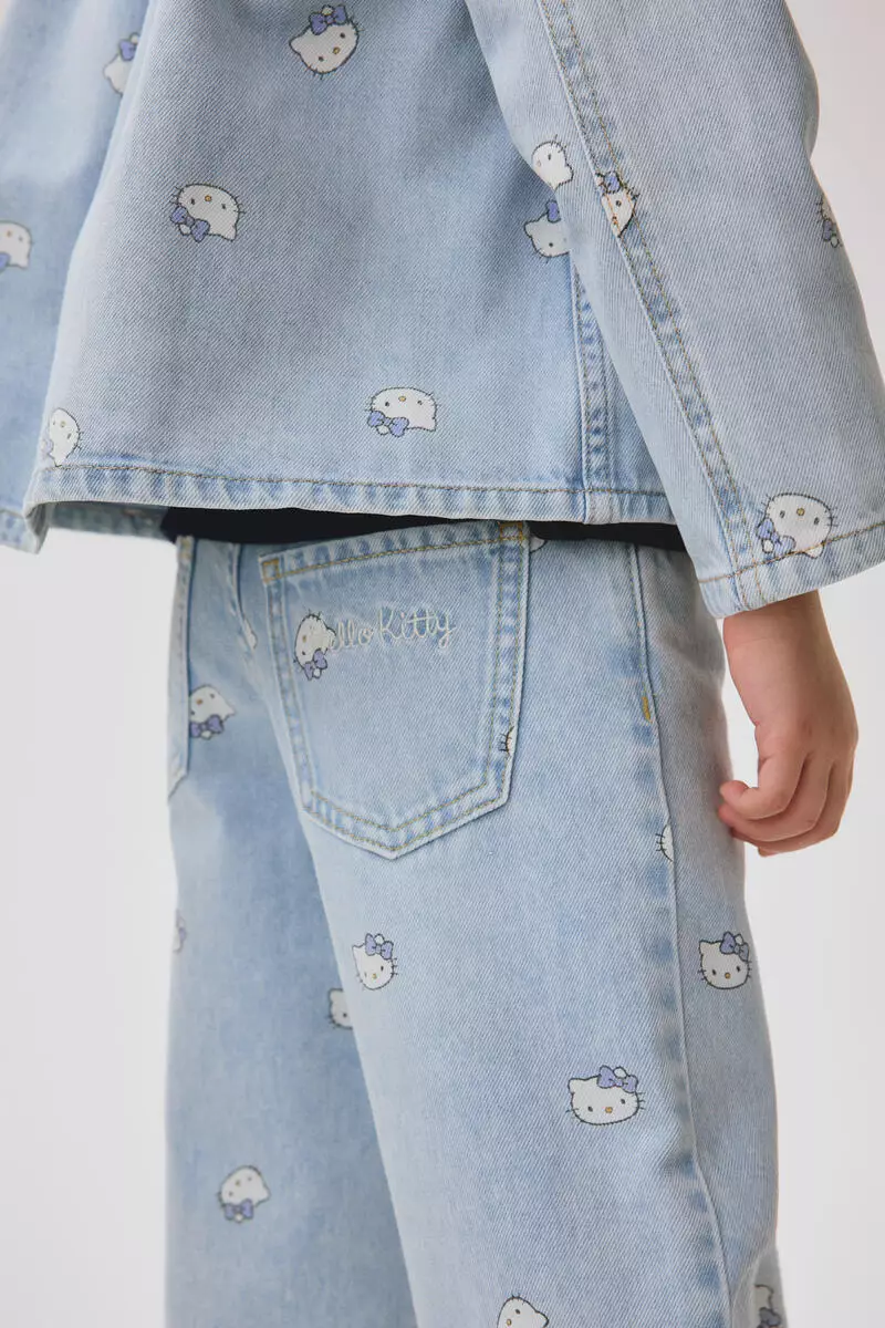 Printed Wide Leg Jeans