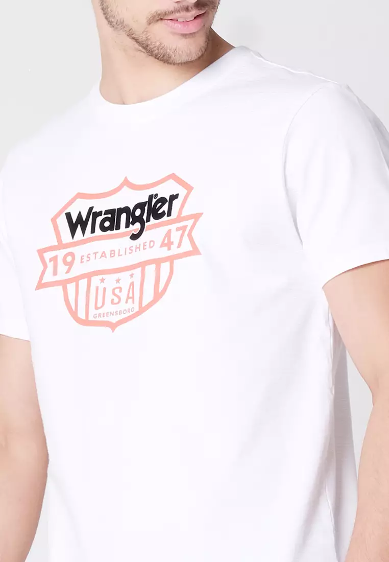 Graphic Logo T-Shirt for Men in White Color