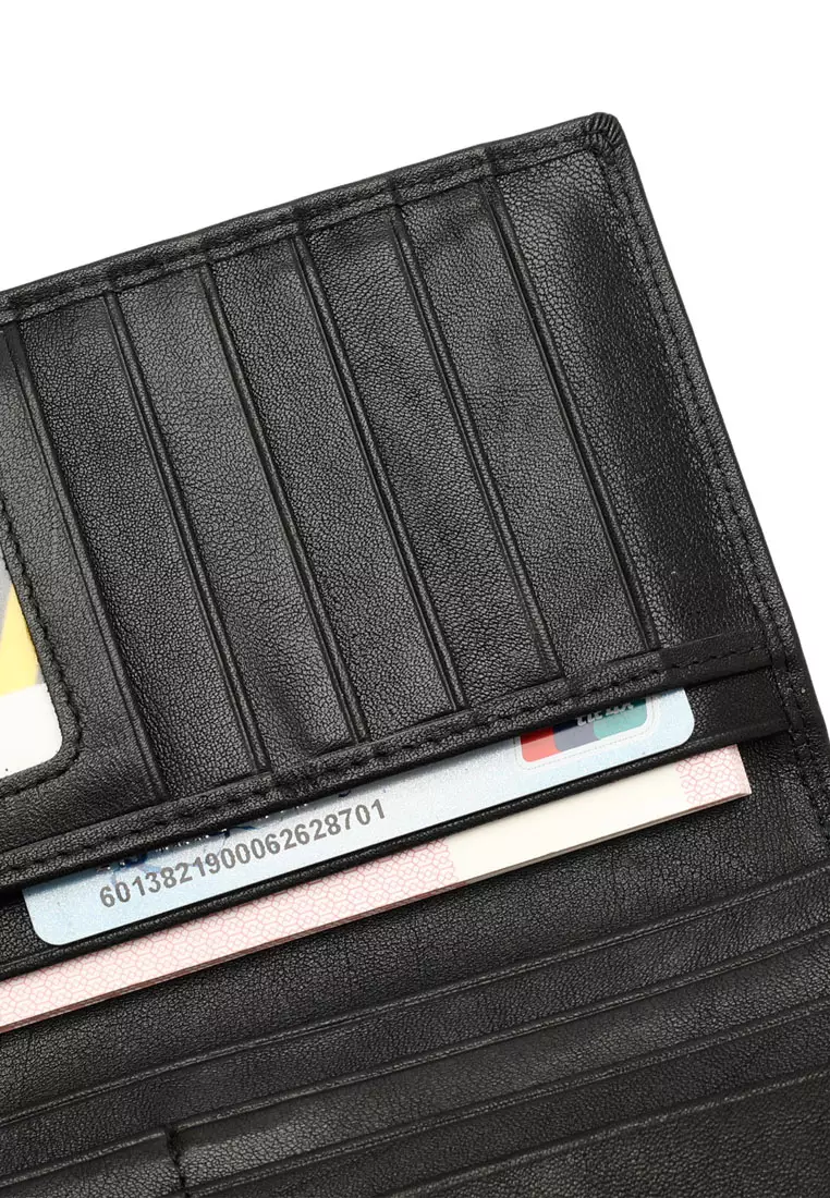 Men's RFID Blocking Bi Fold Long Wallet (RFID 長錢包) - 黑色