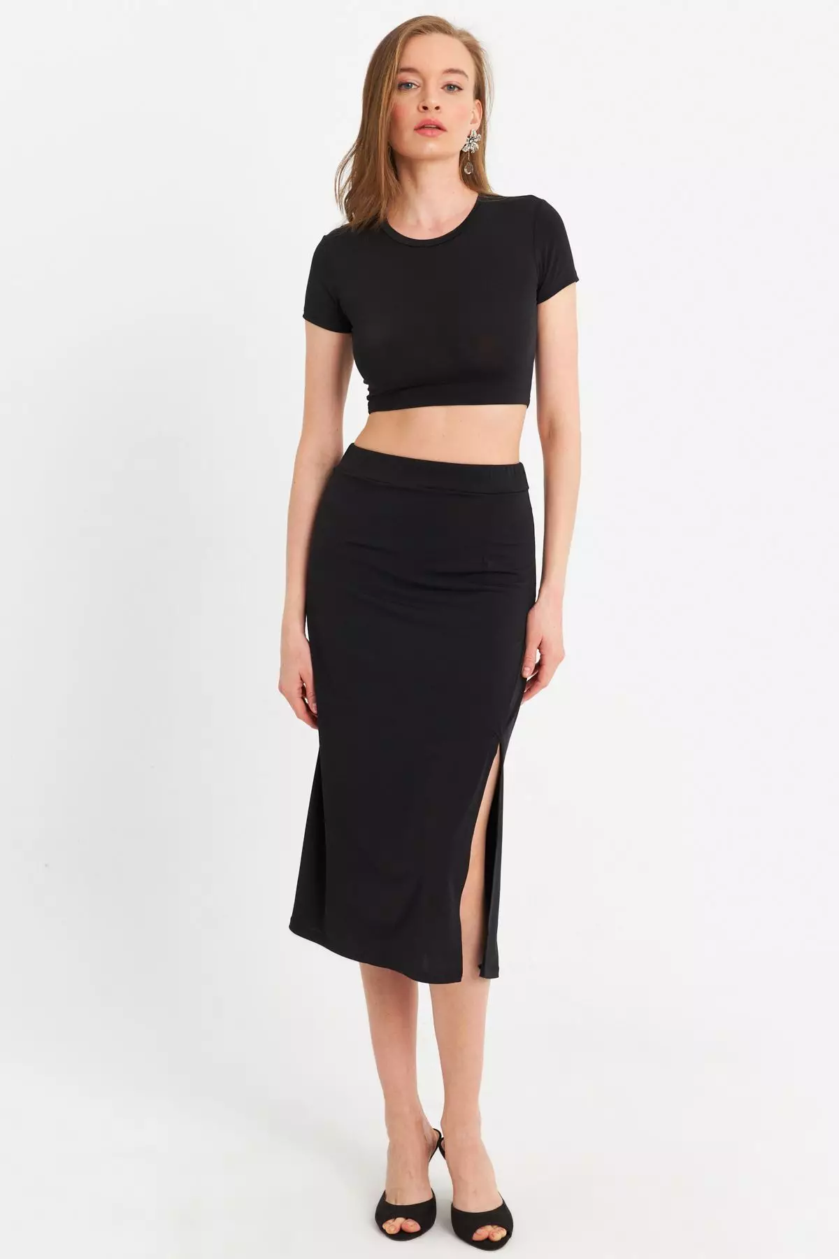 Crop Top and Skirt Set