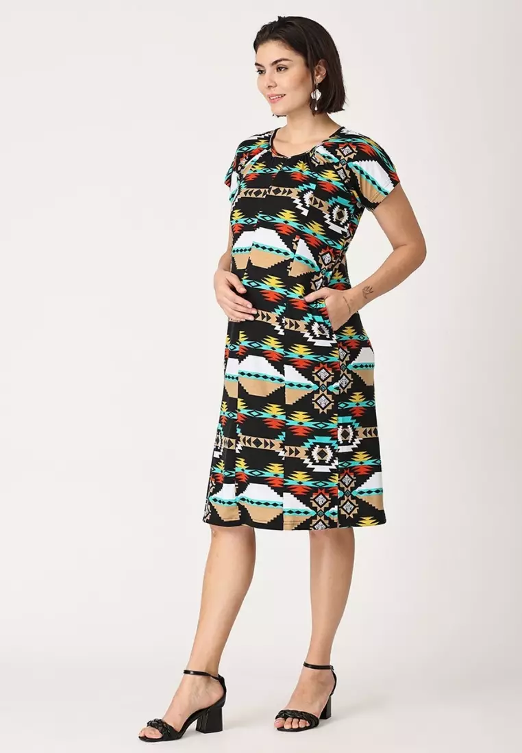 Ecstasy Stretchable Maternity And Nursing Tunic Dress