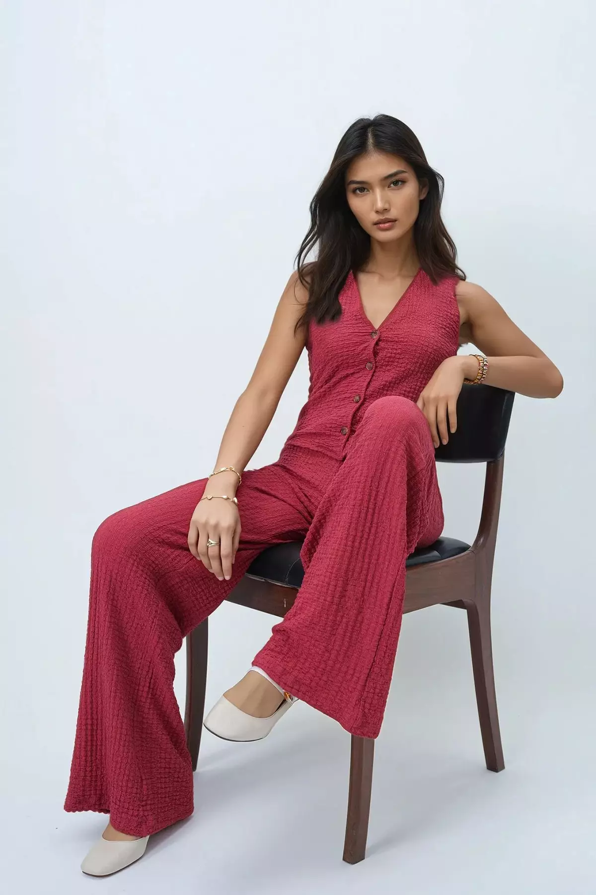 Buttoned Vest & Pants Set