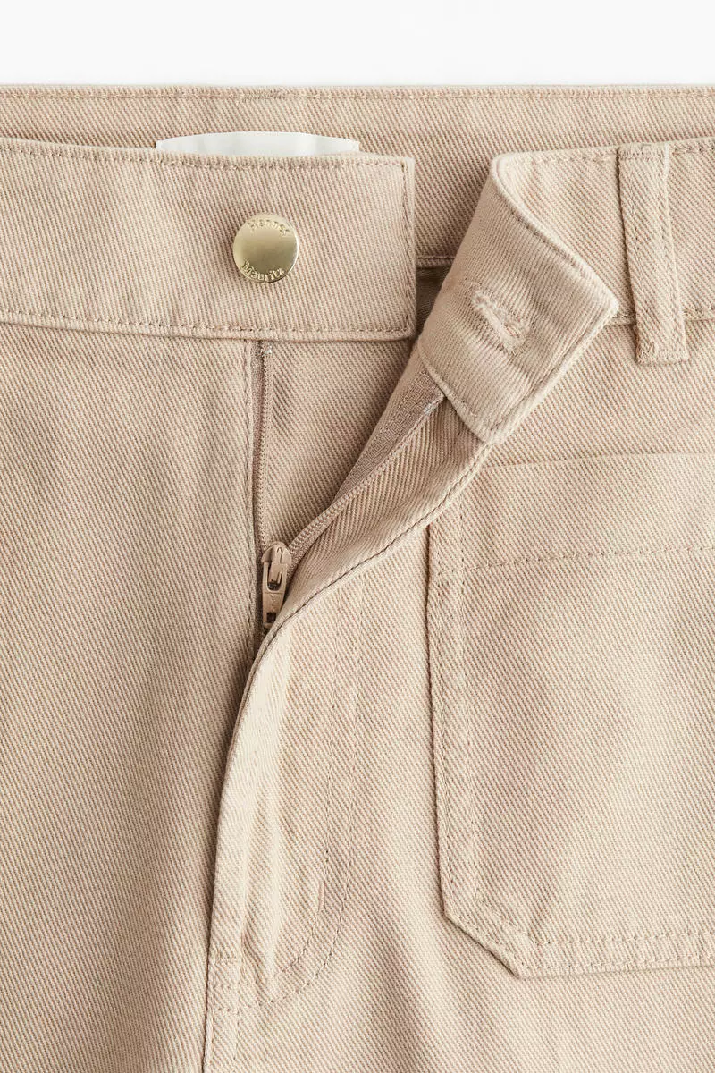 Wide twill trousers