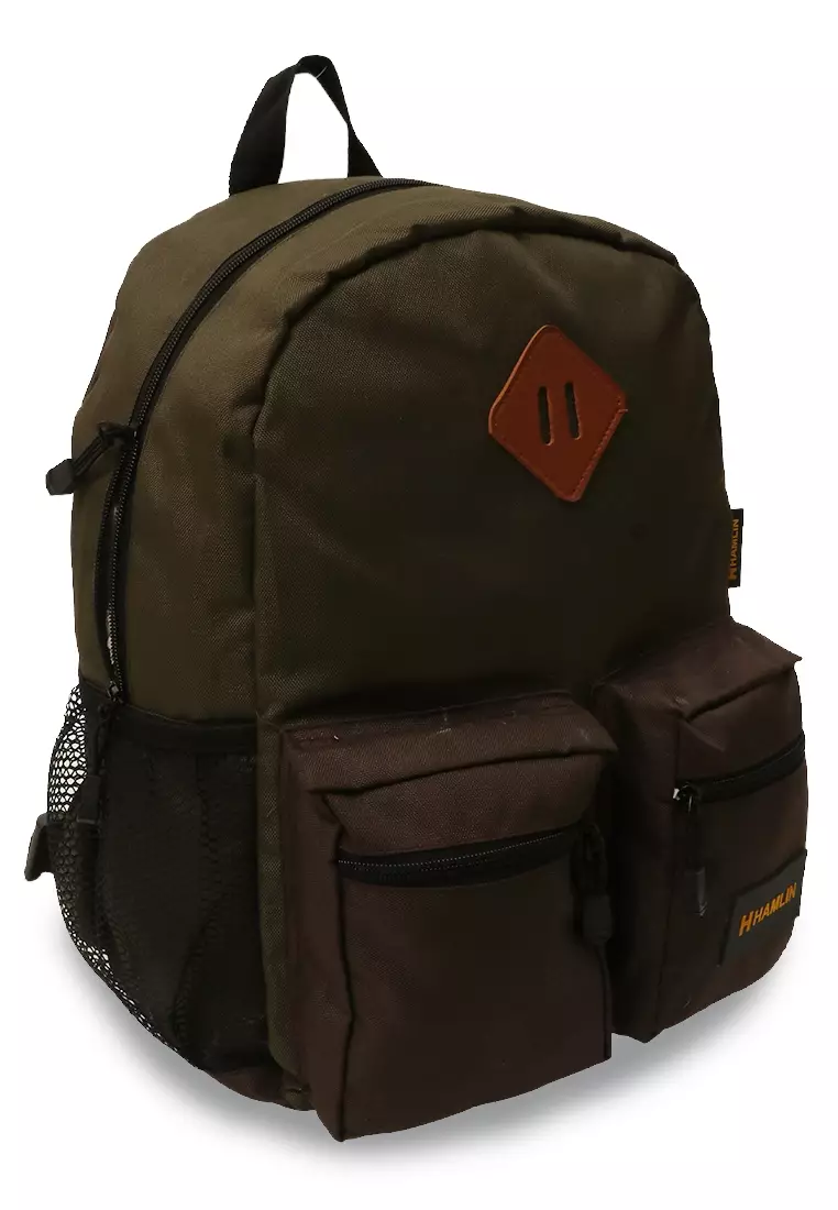 Alessio Tas Ransel Anak Pria Large Compartment Backpack Kids Material Cordura ORIGINAL - Army Green