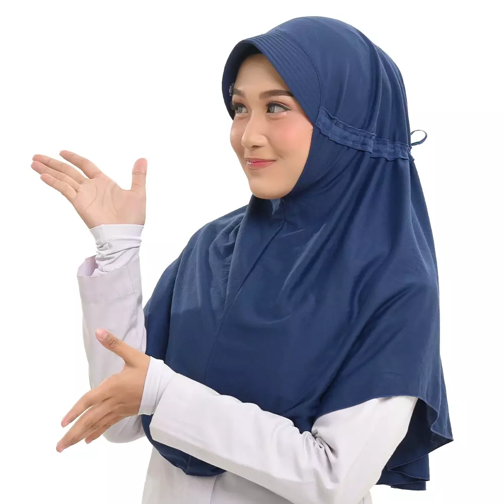 Rabbani - Kerudung Sekolah Instan Innova Lx - Navy L (New)