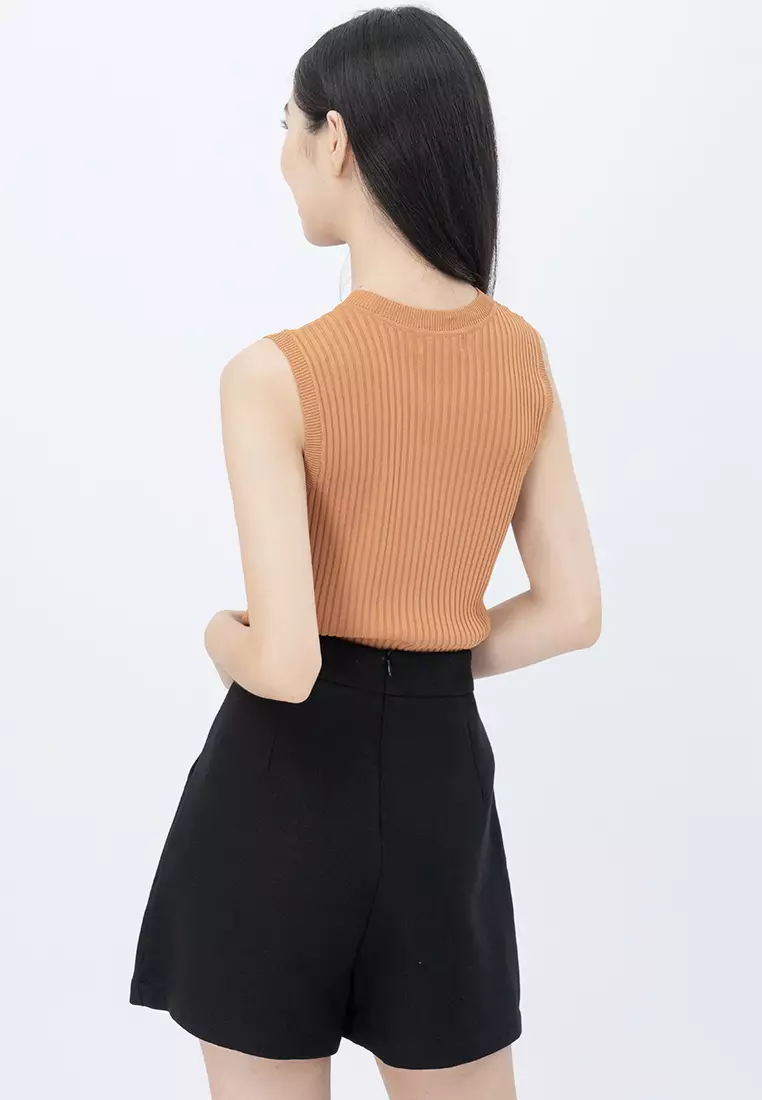 Knitted Sleeveless Basic Top