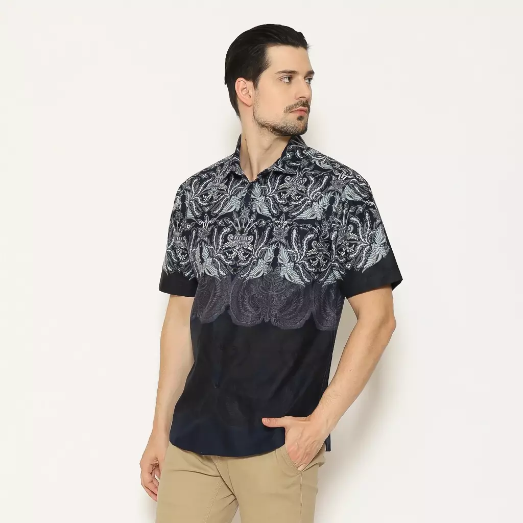 AMK Kemeja Batik Pria Lengan Pendek SHB Sahala S/S Blue