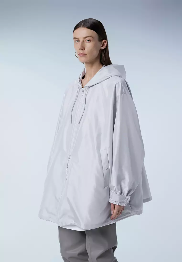 Loose hooded short windbreaker