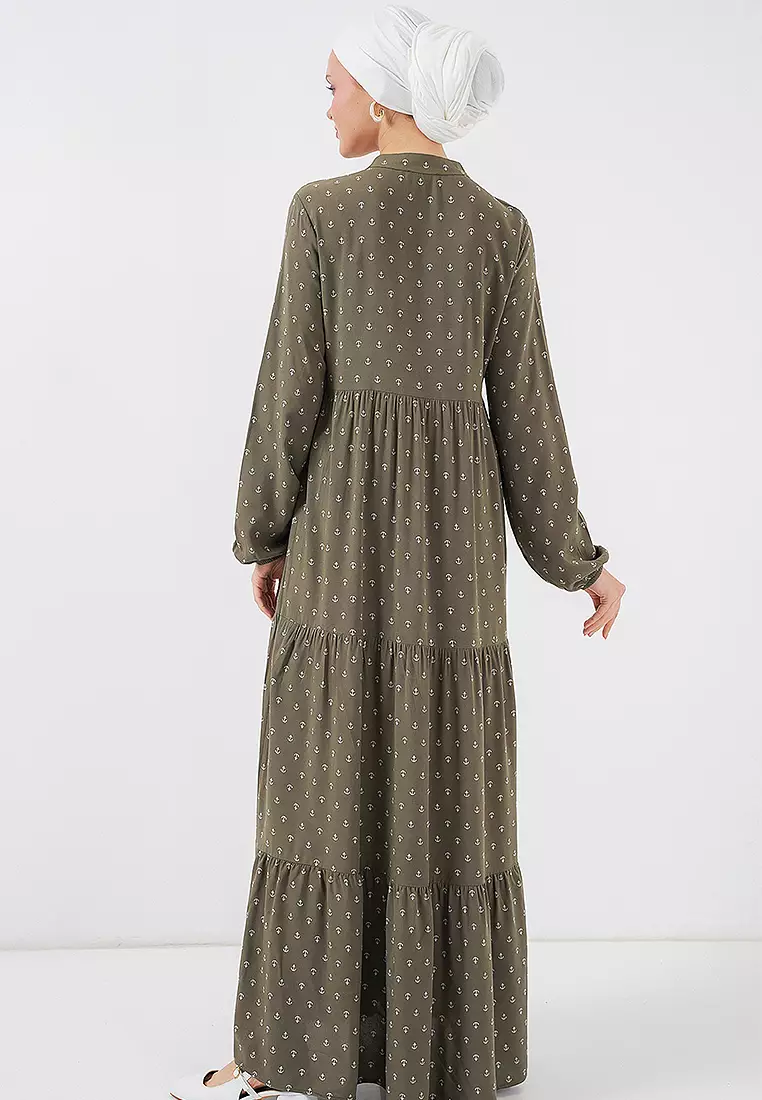 Modest Collar Maxi Dress