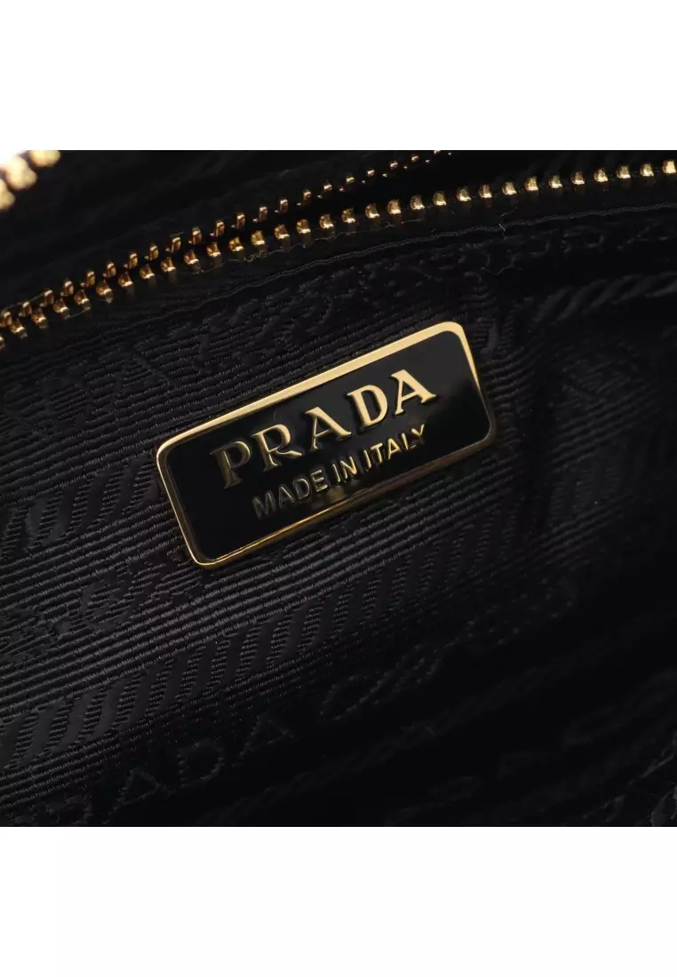 Pre-Loved Prada TESSUTO＋SAFFIANO Shoulder bag Nylon Saffiano leather black
