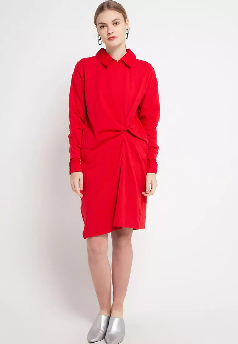 Front Knot Midi Dress