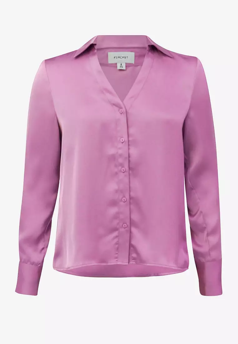 Lila V-Neck Satin Blouse