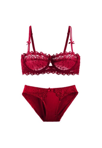 Glorify red Premium Red Lace Lingerie Set 08B9EUSFD4F39AGS_1