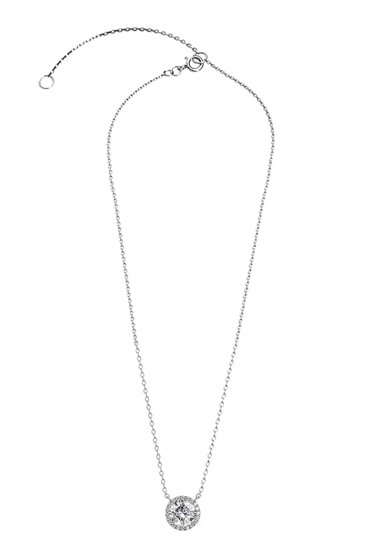 [GRA MOISSANITE DIAMOND COLLECTION] Mon Eclat Pendant - Kalung 1ct Moissanite Berlian 925 Silver CELESTA by Her Jewellery