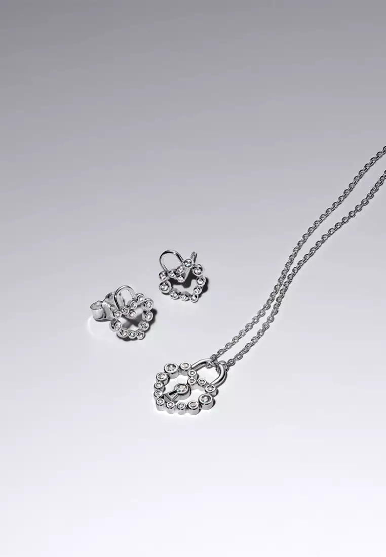 Pandora Sparkling Heart Padlock Pendant Necklace (50cm)