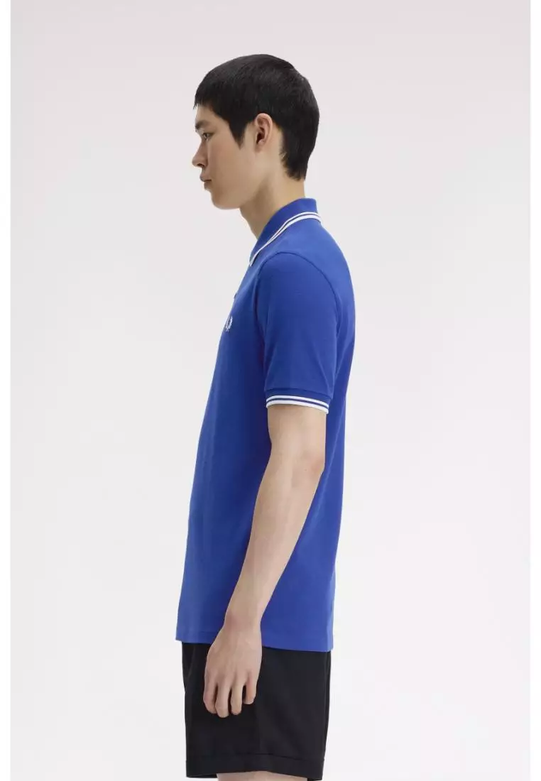 Fred Perry M3600 Twin Tipped Fred Perry Shirt (Soho Eclipse / Snow White)