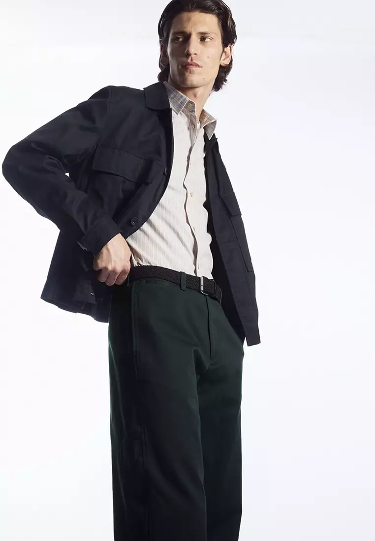 COS CROPPED STRAIGHT-LEG TWILL TROUSERS