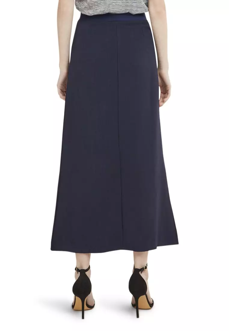 Plain Maxi Skirt Rok Polos Span Panjang Bawahan Wanita Premium Quality - Navy