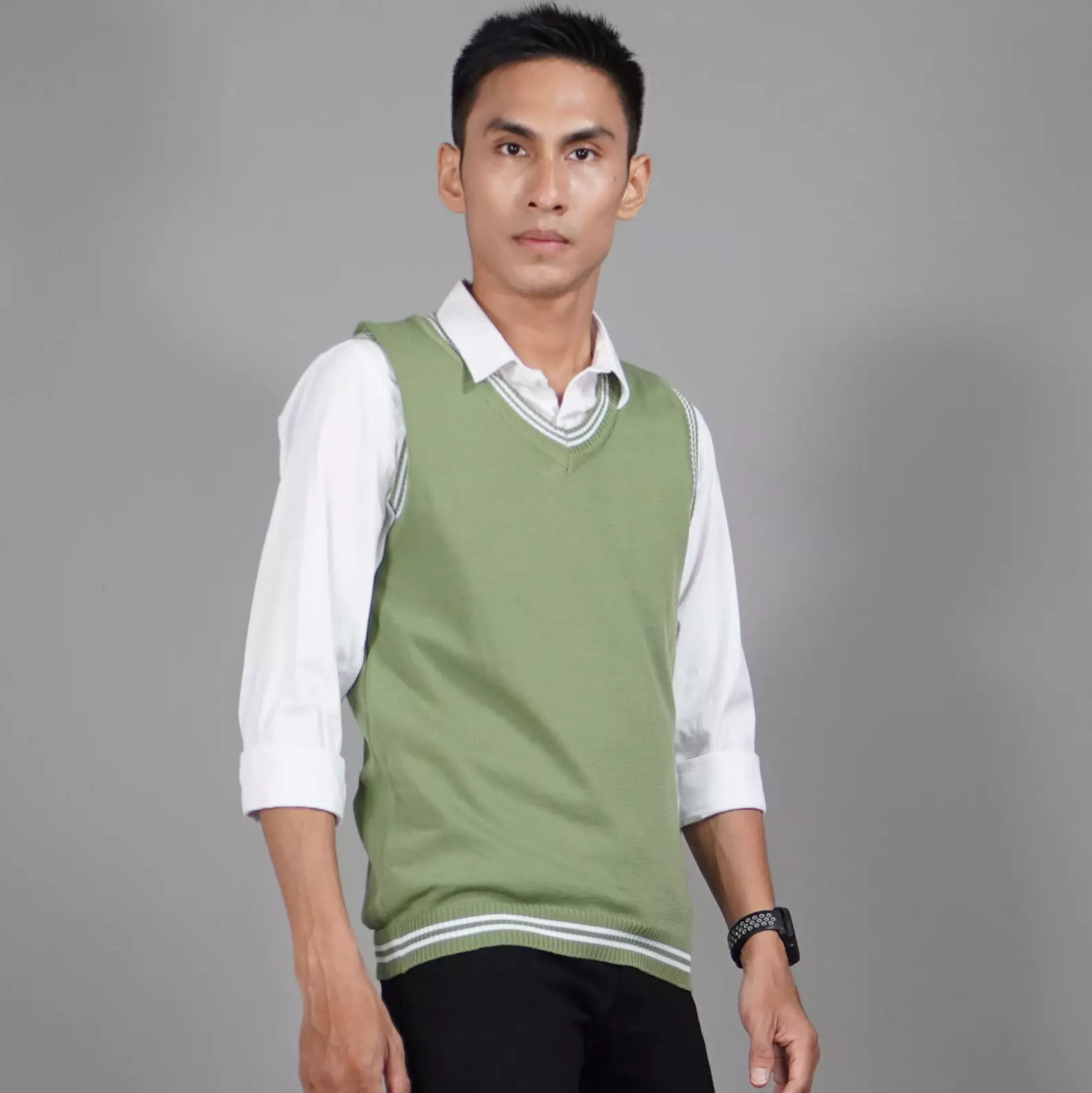 Men's Knit Outer Vest List Knit Vest Korean Style For Men - MINT