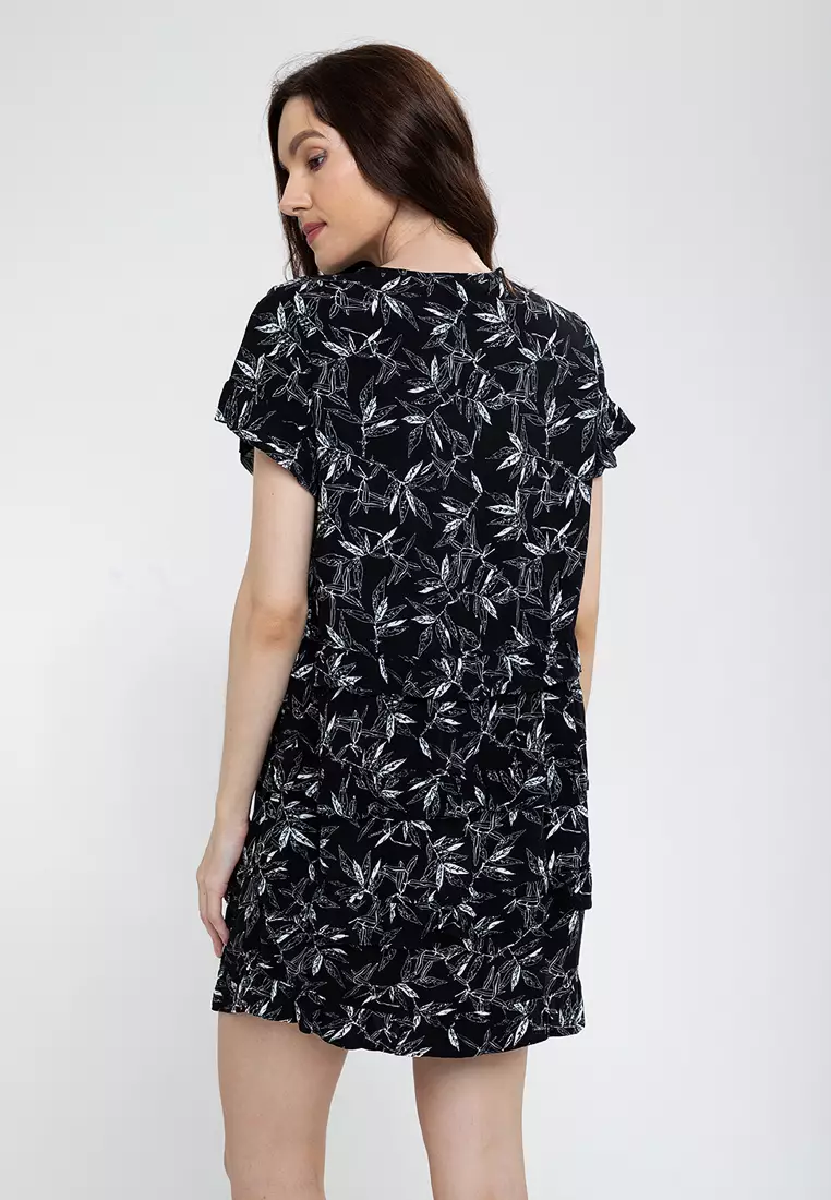 Ligaya Printed Ruffle Tiered Dress