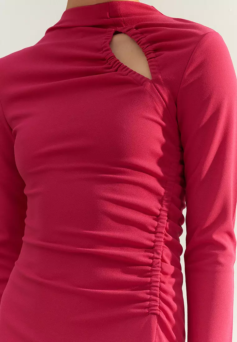 Cut Out Slit Midi Dress