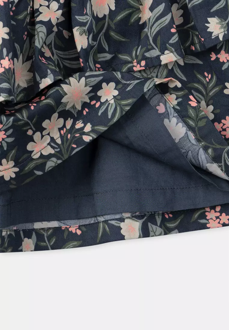 Floral Print Ruffle Skirt