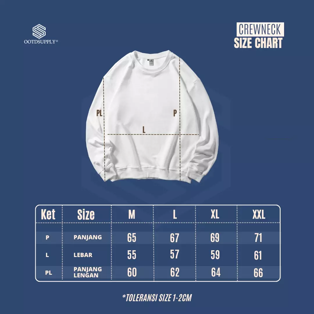 OOTDSUPPLY Crewneck Kiss Me Black & White | Sweater Pria & Wanita CN113