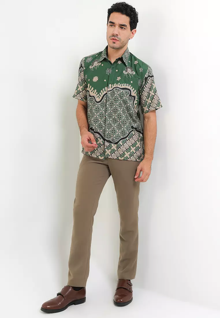 Bintang Kemeja Batik Exclusive Premium Pria Casual Modern Lengan Pendek