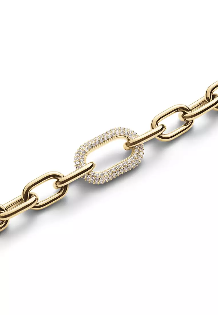 Crystal Link Bracelet Gold Fashion Bracelet for women and men - Stainless Steel & Crystal - DW Official Jewelry - Authentic