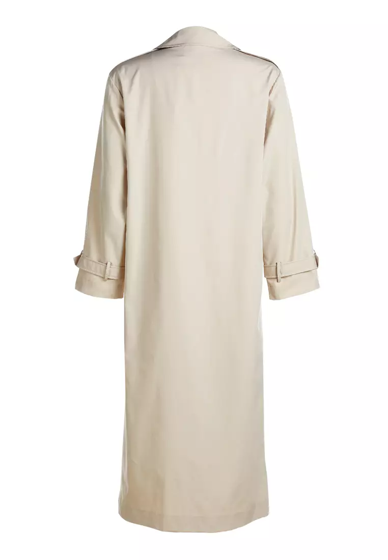 Jas Hujan Berlekuk Batu dengan Kancing Ganda